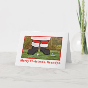 Grandpa's Christmas Card with Golfing Santa
