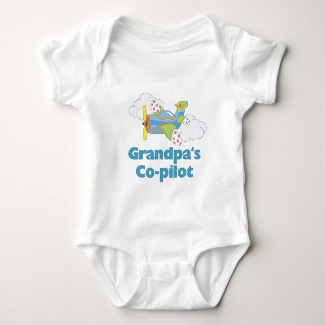 Grandpa's Copilot Boy Baby Bodysuit (Front)