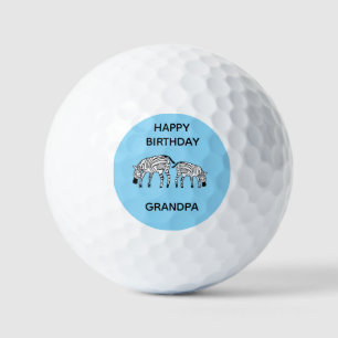 Grandpa's Cute and happy Kenyan Zebras Golf Balls