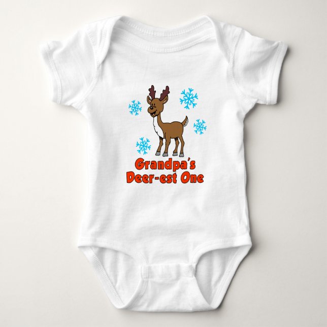 Grandpa's Deer-est One Baby Bodysuit (Front)