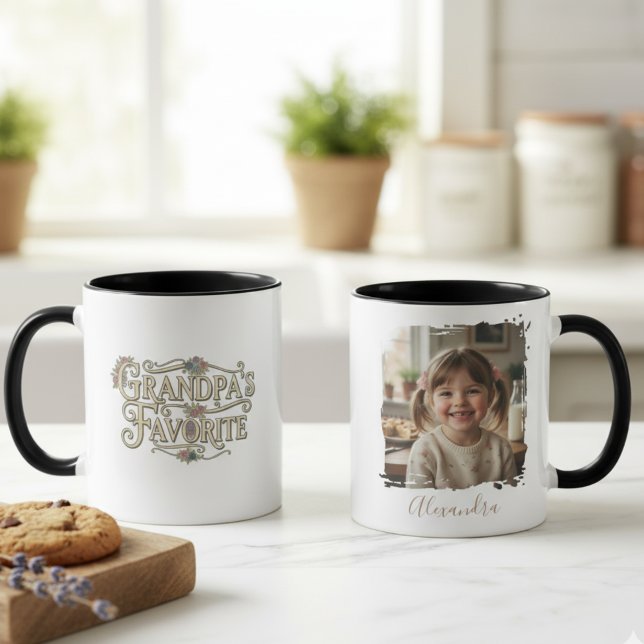 Grandpa's Favorite Personalized Photo Mug (Grandpa personalilzed photo coffee mug)