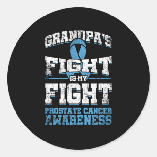 Grandpas Fight Awesome Prostate Cancer Awareness Classic Round Sticker