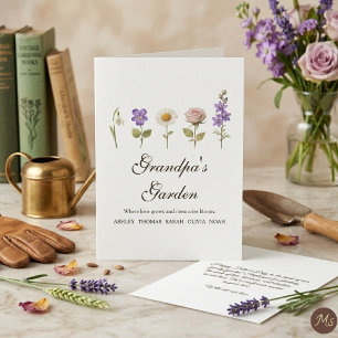 Grandpa's Garden 5 Floral Birth Month Card
