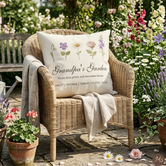 Grandpa's Garden 5 Floral Birth Month Flower Cushion