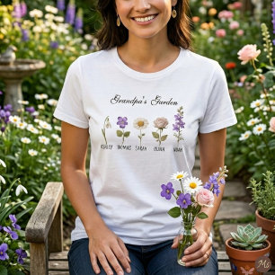 Grandpa's Garden 5 Floral Birth Month Flower Tshir T-Shirt