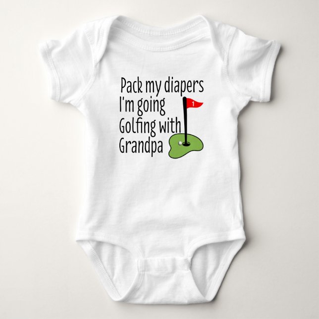 Grandpa's Golfing Buddy Baby Bodysuit (Front)