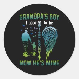 Grandpa'S I Used To Be His Angel Now He'S Mine Classic Round Sticker