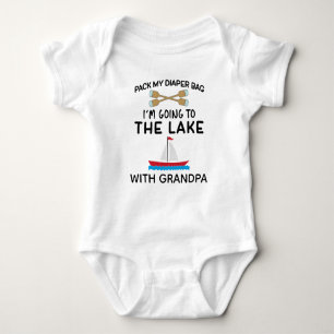 Grandpa's Lake Boat Grandpa's Fishing Boat Baby Bodysuit