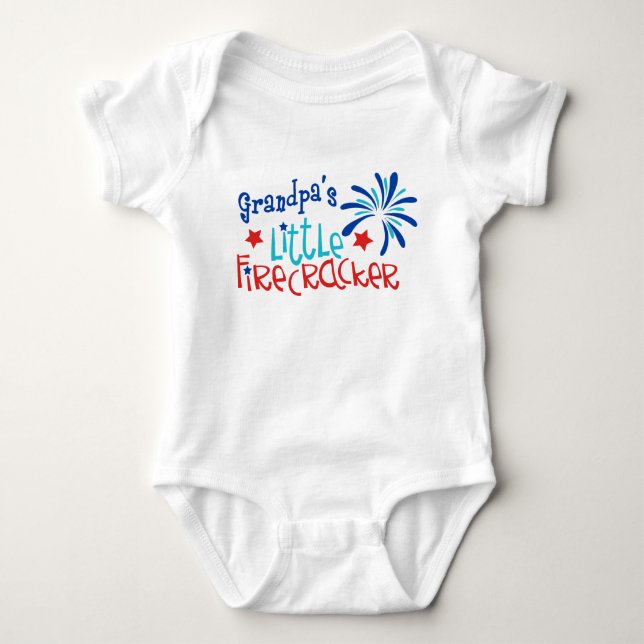 Grandpa's Little Firecracker Baby Bodysuit (Front)