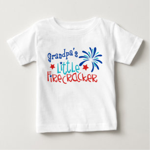Grandpa's Little Firecracker Baby T-Shirt