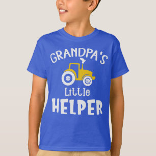 Grandpas Little Helper With Tractor T-Shirt