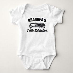 Grandpa's Little Hot Rodder HotRod Grandchild Car Baby Bodysuit