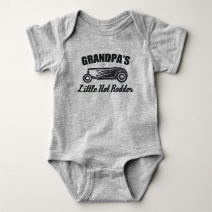 Grandpa's Little Hot Rodder HotRod Grandchild Car Baby Bodysuit
