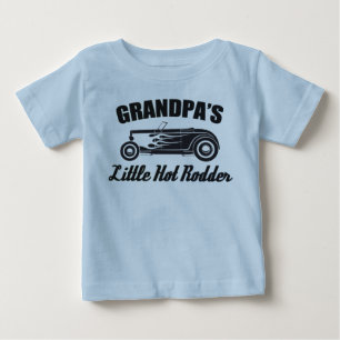 Grandpa's Little Hot Rodder HotRod Grandchild Car Baby T-Shirt