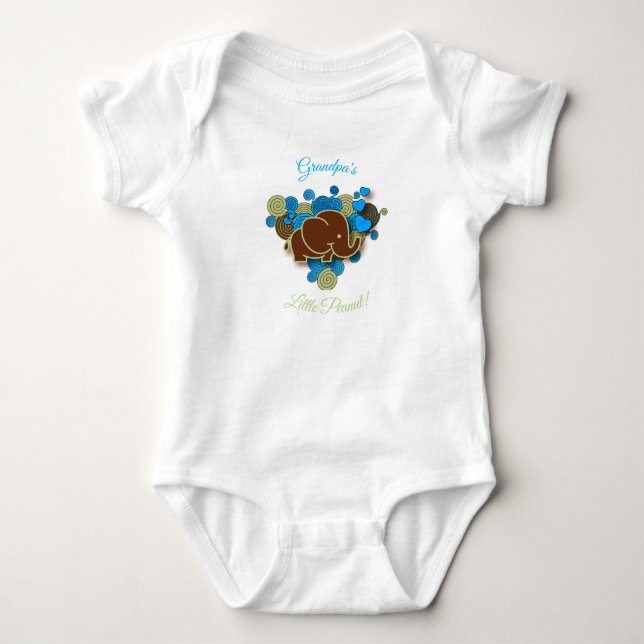 Grandpa's Little Peanut Baby Bodysuit (Front)
