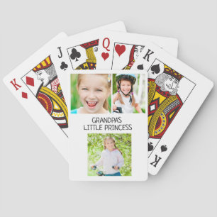 Grandpa's Little Princess 3 Photo Granddaughter Playing Cards