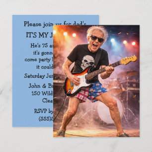 Grandpa's Rock Star Party Digital Download Invite