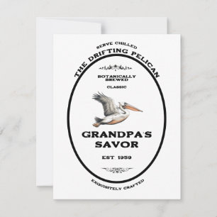 Grandpa's Savour Pelican Vintage Apothecary Card