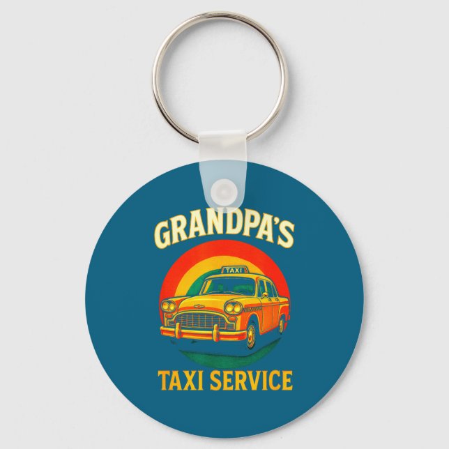 Grandpa's Taxi Service - Funny Driver Lover  Key Ring (Front)