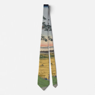 Grandpa's Teahouse Meguro Vintage Ukiyo-e Japanese Tie