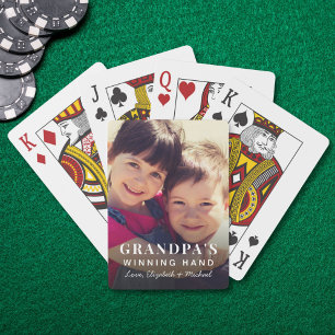 Grandpa's Winning Hand Photo Playing Cards