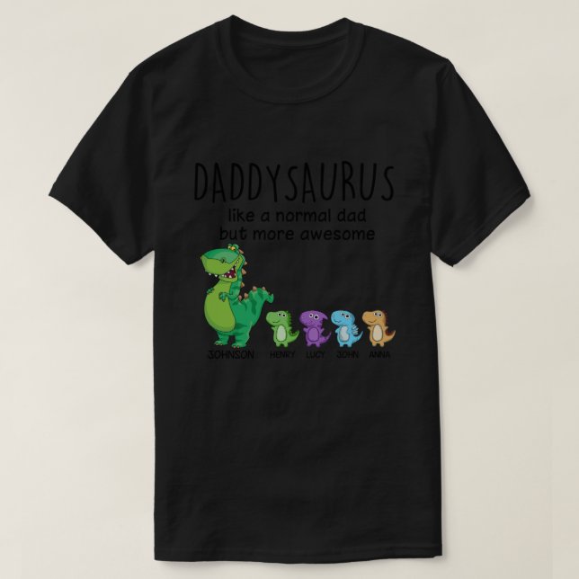 Grandpasaurus And Kids Personalised  T-Shirt (Design Front)