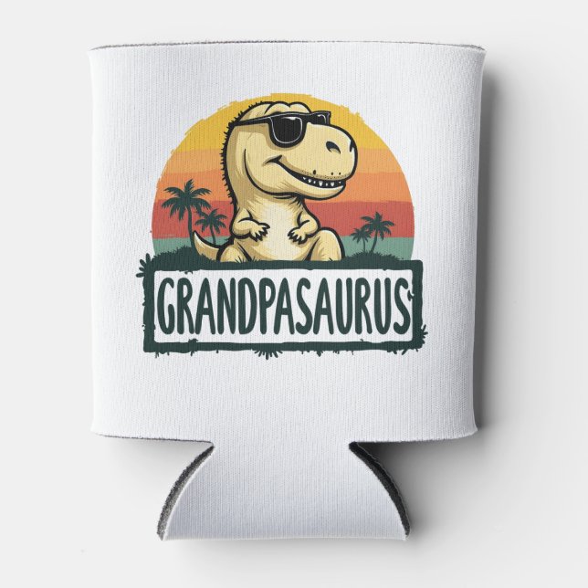 Grandpasaurus Dinosaur Grandpa Saurus Father's Day Can Cooler (Front)