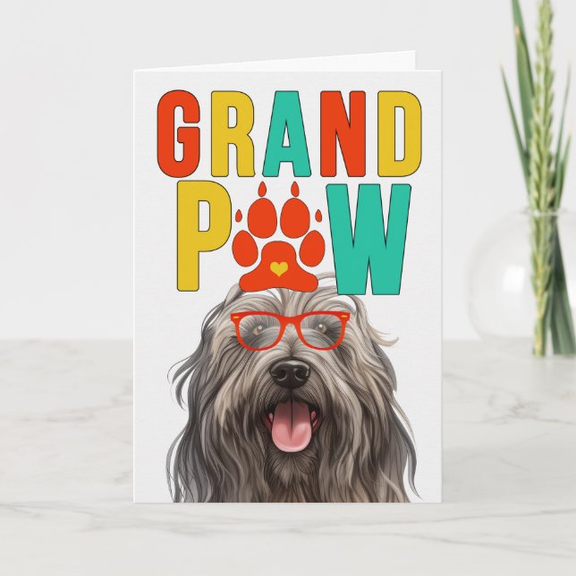 GrandPAW Bergamasco GrandDOG Grandparents Day Holiday Card (Front)