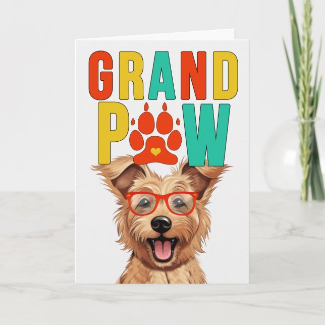 GrandPAW Berger Picard GrandDOG Grandparents Day Holiday Card (Front)