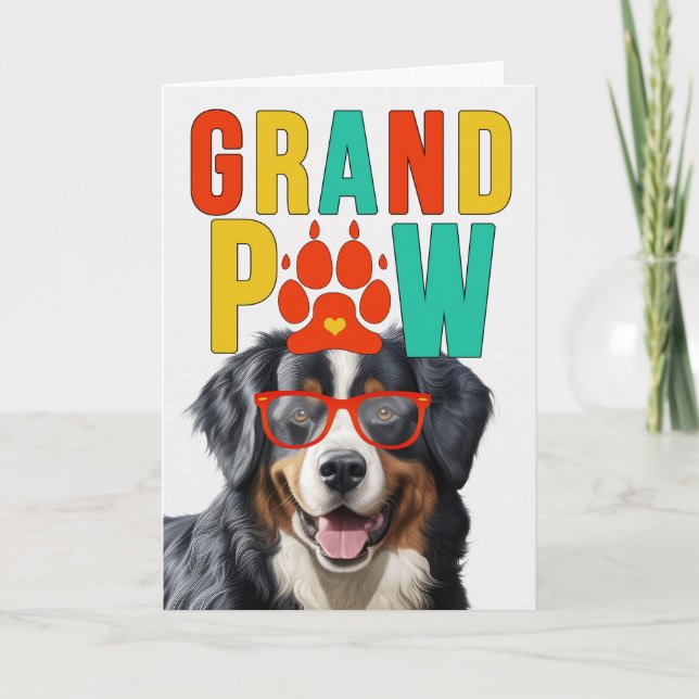 GrandPAW Bernese Mountain Dog Grandparents Day Holiday Card (Front)