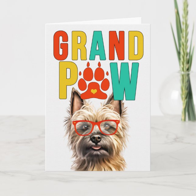 GrandPAW Cairn Terrier GrandDOG Grandparents Day Holiday Card (Front)