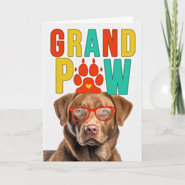 GrandPAW Chesapeake Bay Dog Funny Grandparents Day Holiday Card (Front)