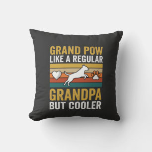 Grandpaw Grandpa Dog Lover Retro Cushion