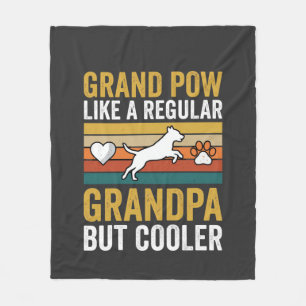 Grandpaw Grandpa Dog Lover Retro Fleece Blanket