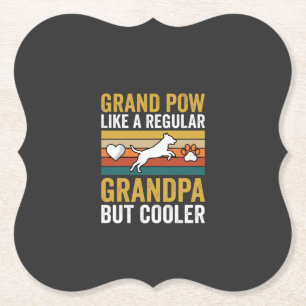 Grandpaw Grandpa Dog Lover Retro Paper Coaster