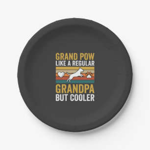 Grandpaw Grandpa Dog Lover Retro Paper Plate