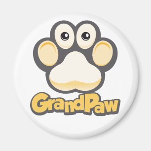 Grandpaw logo round magnet