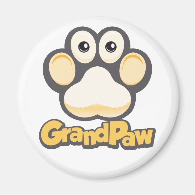 Grandpaw logo round magnet (Front)