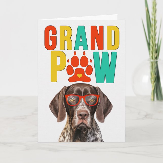GrandPAW Pointer GrandDOG Grandparents Day Holiday Card (Front)