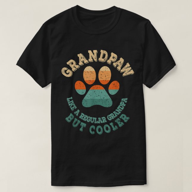 Grandpaw Retro Paw Print Gift T-Shirt (Design Front)