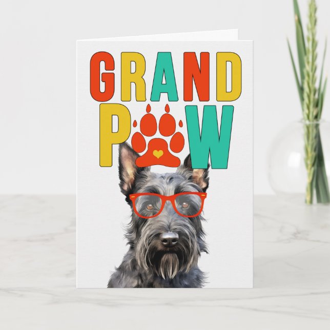GrandPAW Scottie GrandDOG Grandparents Day Holiday Card (Front)