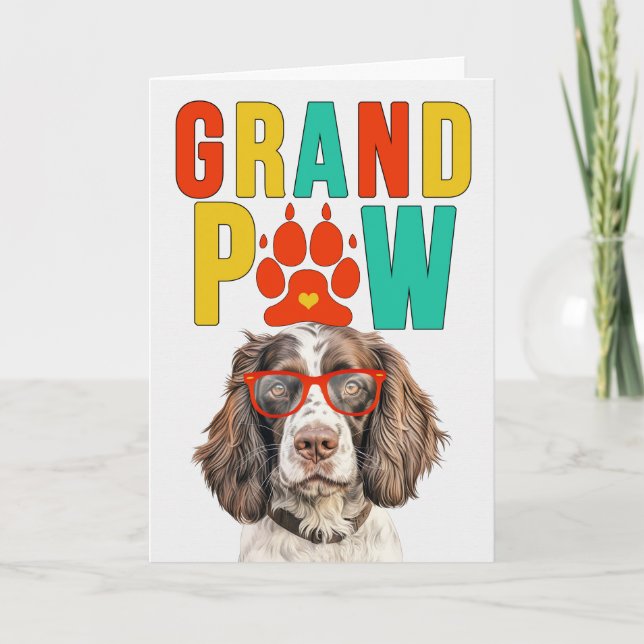 GrandPAW Springer GrandDOG Grandparents Day Holiday Card (Front)