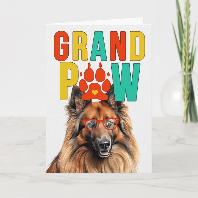 GrandPAW Tervuren GrandDOG Grandparents Day Holiday Card (Front)