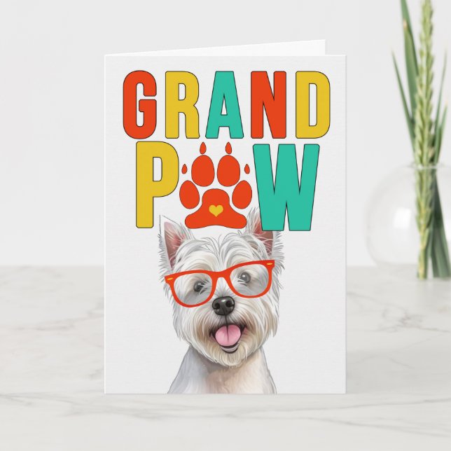 GrandPAW West Highland GrandDOG Grandparents Day Holiday Card (Front)