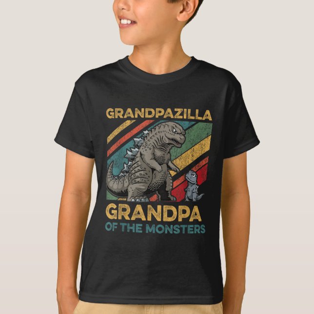 Grandpazilla Grandpa Of Monsters Halloween Christm T-Shirt (Front)