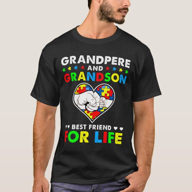 Grandpere And Grandson Best Friend For Life Autism T-Shirt (Front)