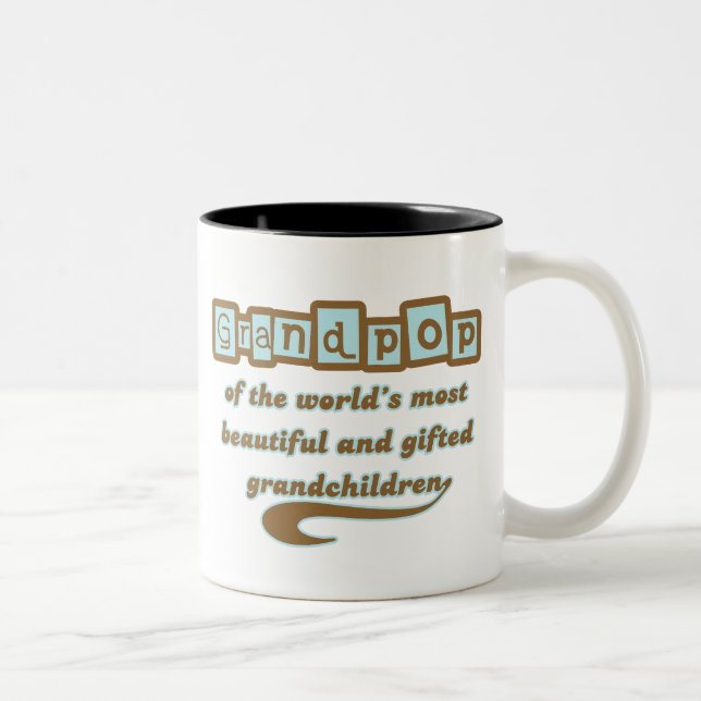 Grandpop of Gifted Grandchildren Two-Tone Coffee Mug (Right)