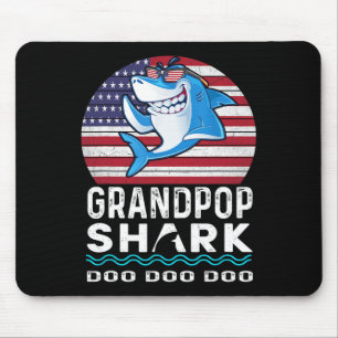 Grandpop Shark Fathers Day Gift From Wife Son Daug Mouse Mat