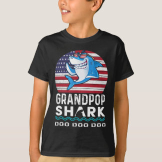 Grandpop Shark Fathers Day Gift From Wife Son Daug T-Shirt