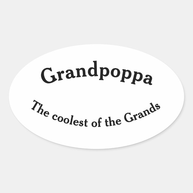 Grandpoppa the coolest of the Grands sticker (Front)